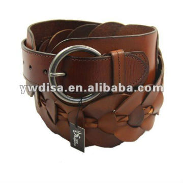 High Quality Knitted Wide Genuine Leather Belt